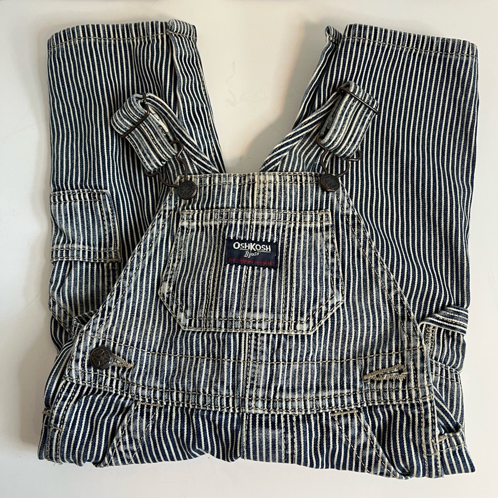 Oshkosh B’gosh stripped overalls size 12M - Picture 4 of 10